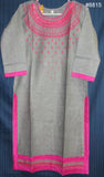Blouse 8816 Khaddi Dual Tone Gray Color Cotton Embroidered Career Wear Small Size