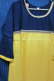 Blouse 8819 Bi Color Cotton Linen Embroidered Career Wear Small Size Kurti