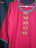 Blouse 8823 Solid Color Cotton Linen Embroidered Career Wear Small Size Kurti