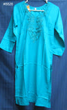 Blouse 8827 Solid Color Cotton Linen Embroidered Career Wear Small Size Kurti