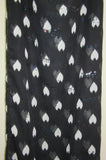 Scarf 8886 Black Georgette White Printed Dupatta Chunni Shawl