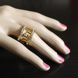 Pendant 089 Golden Pendant Earrings Finger Ring Crystal Set Shieno