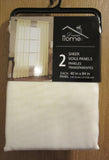 Home 8957 Ivory Solid Sheer Window Curtain Panels
