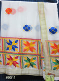 Phulkari 9013 Georgette Solid Color Phulkari Detail Dupatta Chunni Shawl