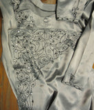 Suit 9057 Solid Gray Silk Salwar Kameez Dupatta Medium Size Pakistani Suit