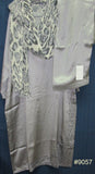 Suit 9057 Solid Silver Gray Silk Salwar Kameez Dupatta Medium Size Pakistani Suit