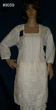 Blouse 9059 White Cambric Embroidered Large Size Kurti