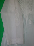 Blouse 922 White Cotton Embroidered Tunic Top Kurti Shieno