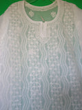 Blouse 927 White Cotton Embroidered Tunic Top Kurti Shieno