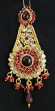 Polki 975 Zircon Ruby Red Stone Bridal Necklace Full Set Shieno Sarees