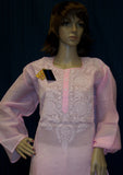 Blouse 4440 Pink Cotton Embroidered Kurti Tunic Shirt  Shieno Sarees