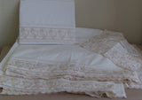 Twin 0144 Ivory Bed Sheet Duvet Cover Set